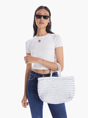Women Bags | Mother Denim Basket Case Goa Small Leather Tote - White
