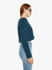 Women Jackets | Mother Denim SABLYN Jolie V-Neck Cropped Cable Cardigan - Compass