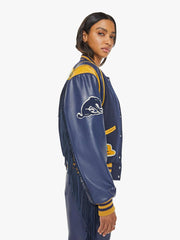 Women Jackets | Mother Denim The Fringe Team Spirit - Varsity Blues