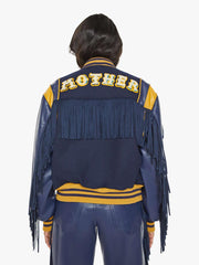 Women Jackets | Mother Denim The Fringe Team Spirit - Varsity Blues