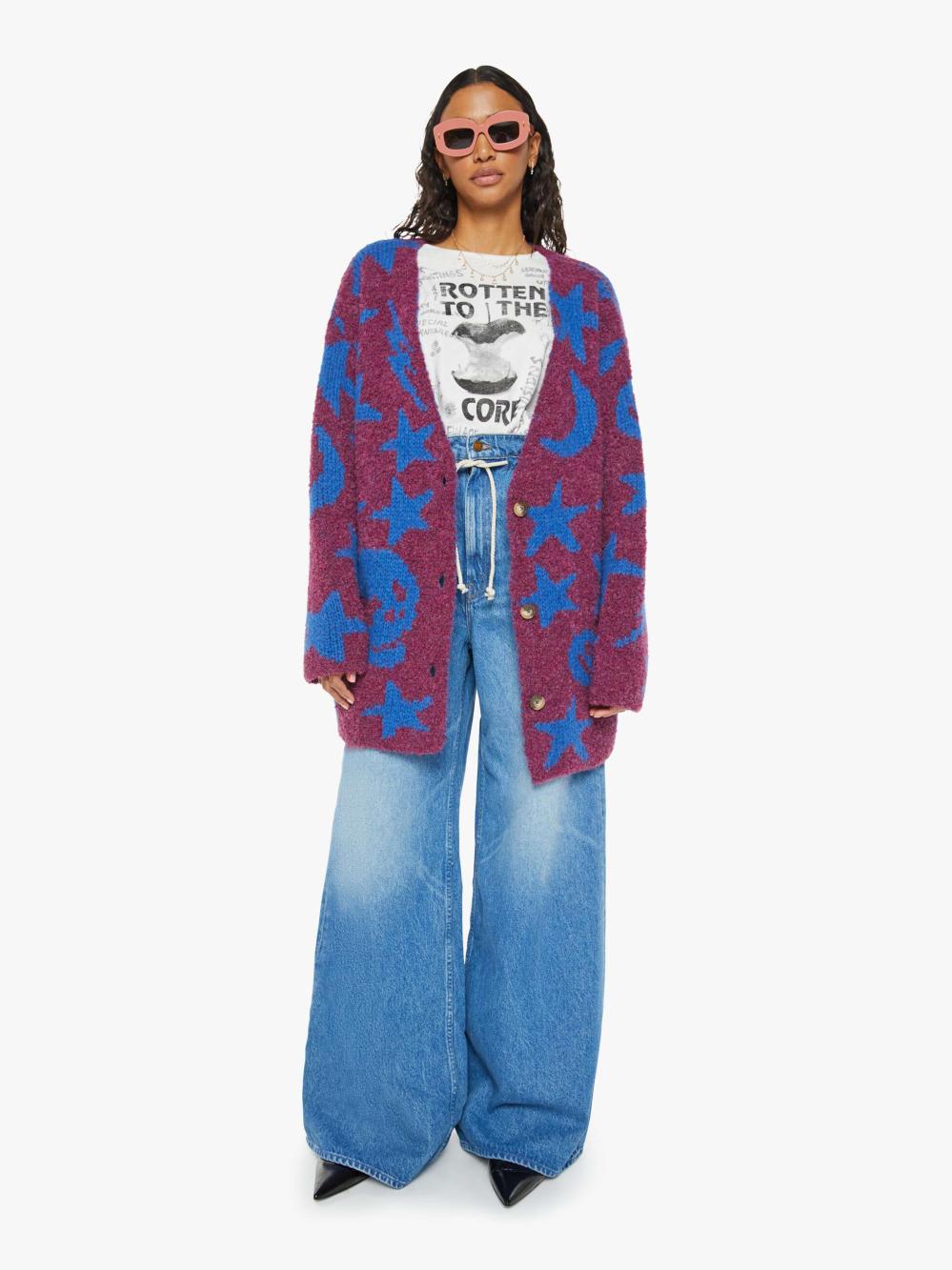 Women Jackets | Mother Denim The Long Drop Cardigan Bell - Over The Moon