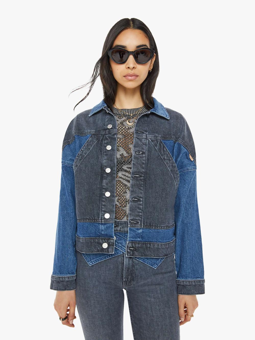 Women Jackets | Mother Denim The Triangle Drifter - Black And Blue
