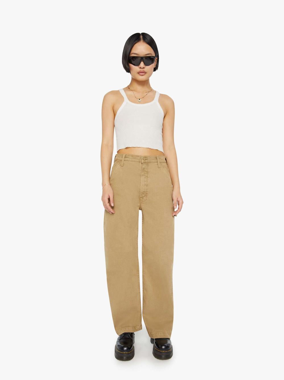 Women Pants | Mother Denim PETITES The Lil' Stud Finder Sneak - Prairie Sand