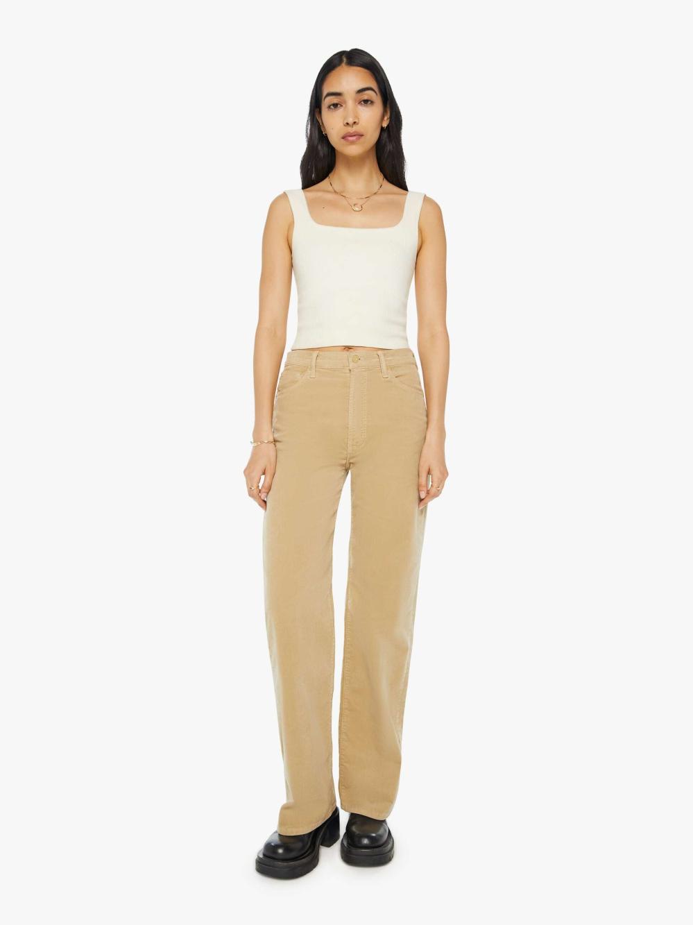 Women Pants | Mother Denim The Dodger Sneak - Hopscotch - Taos Taupe