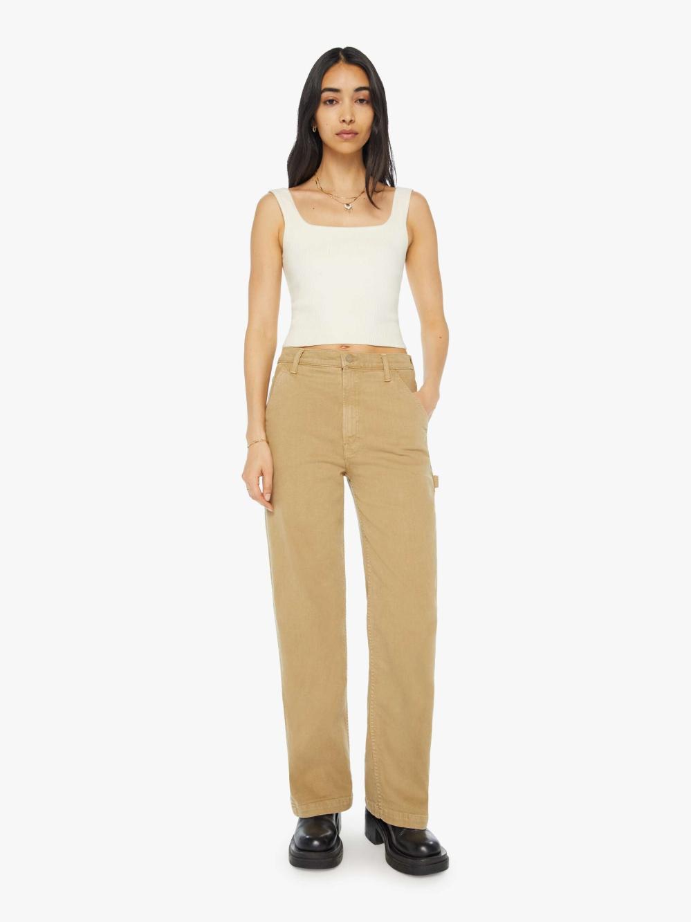 Women Pants | Mother Denim The Stud Finder Sneak - Prairie Sand
