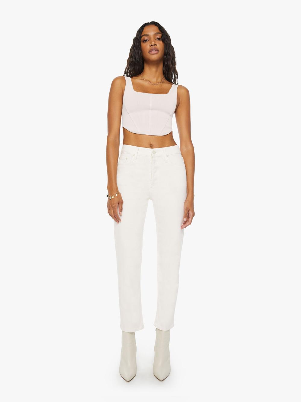 Women Pants | Mother Denim Women's The Tomcat Ankle - Cream Puffs