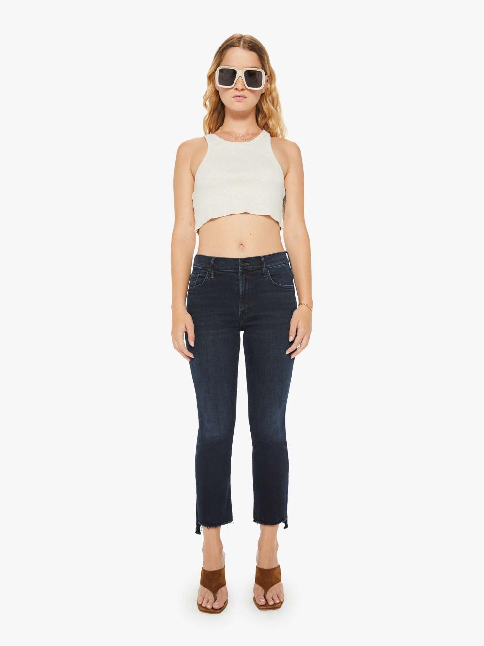 Women Petites | Mother Denim PETITES THE LIL INSIDER CROP STEP FRAY NIGHT IN VENICE