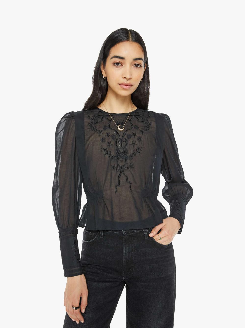 Women Shirts | Mother Denim The Straight Lace - Invisible Ink