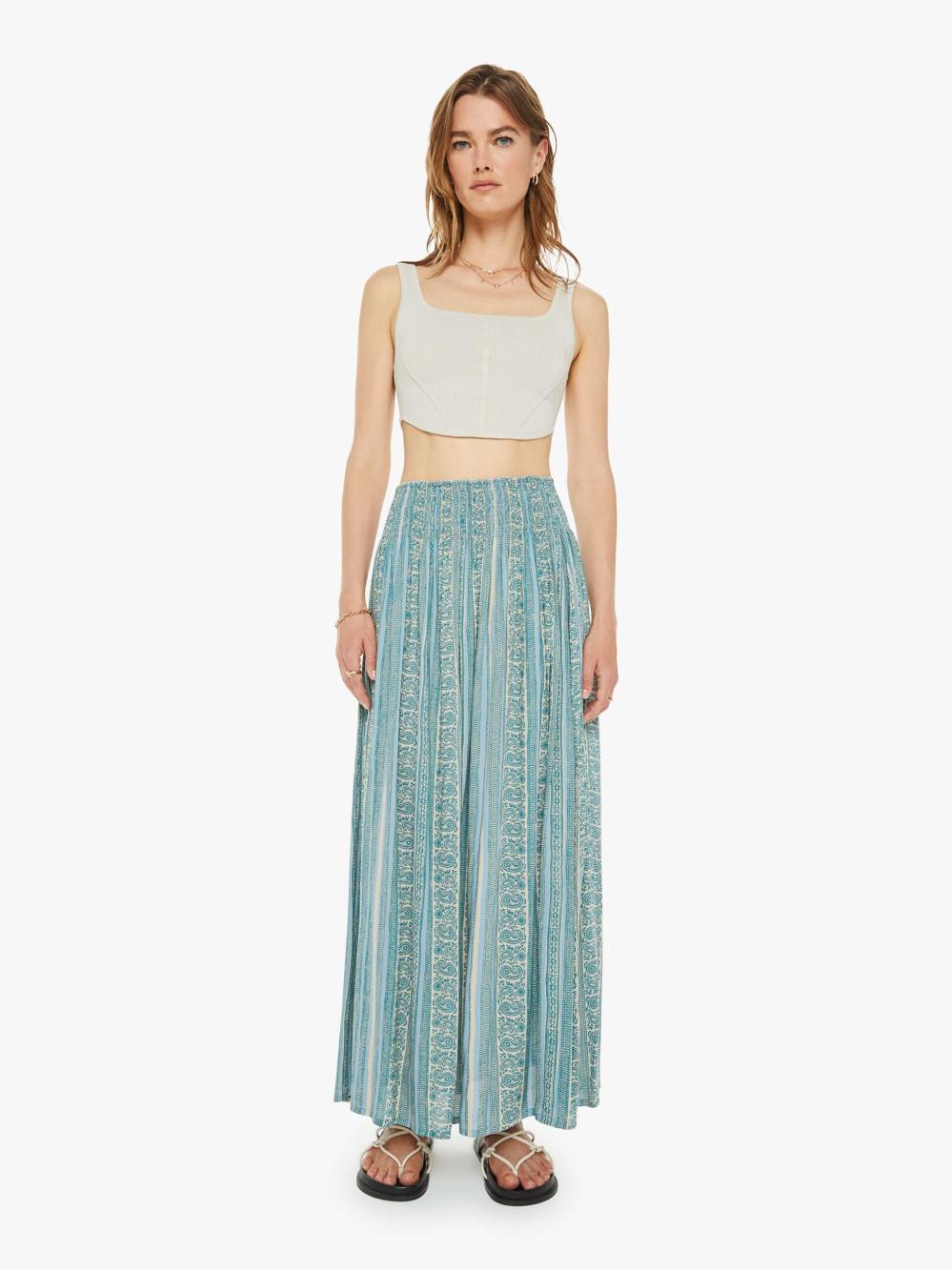 Women Skirts & Dresses | Mother Denim Natalie Martin Bella Skirt - Paisley Stripe Pool