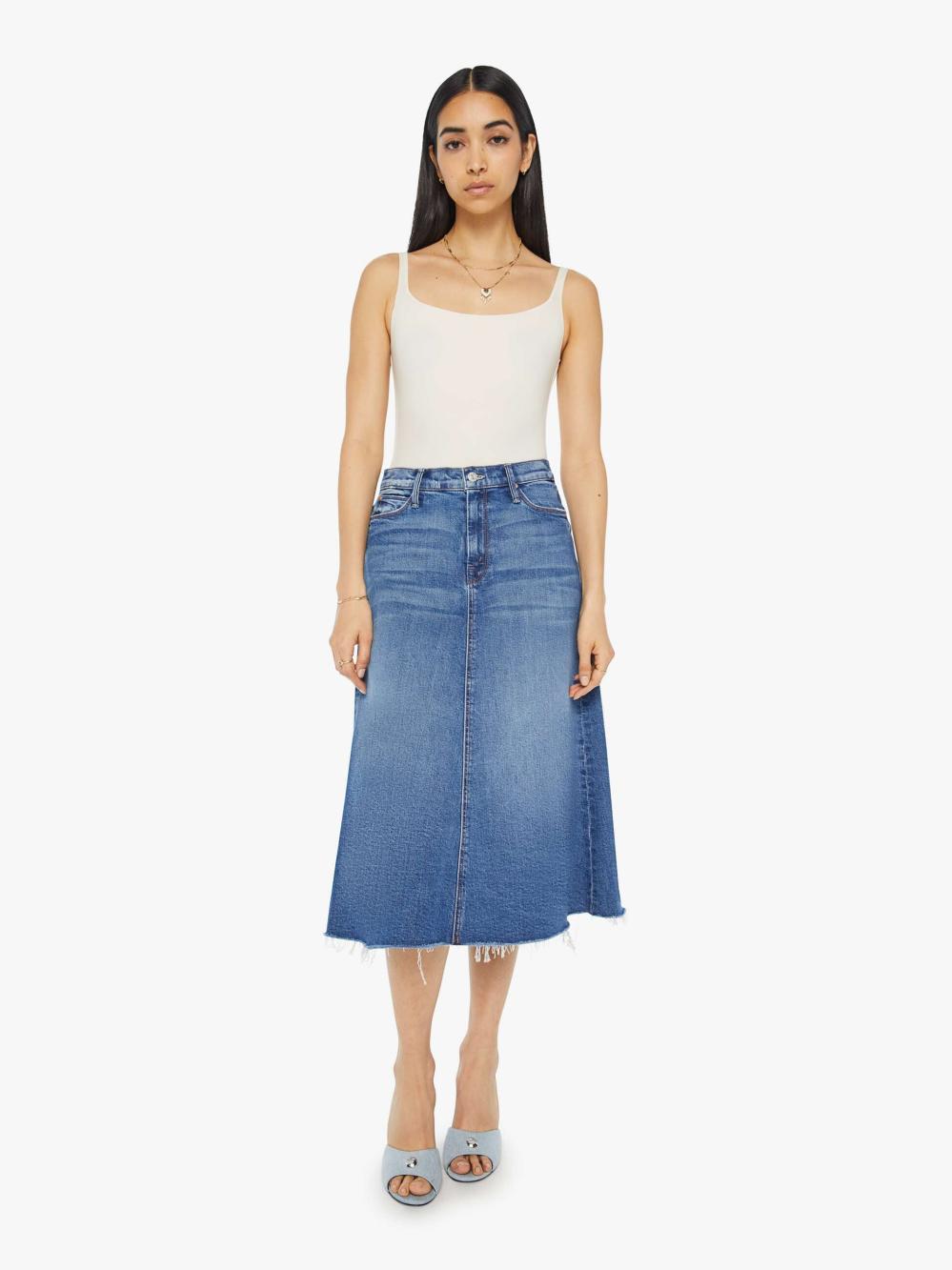 Women Skirts & Dresses | Mother Denim The Circle Midi Fray - Dream Team