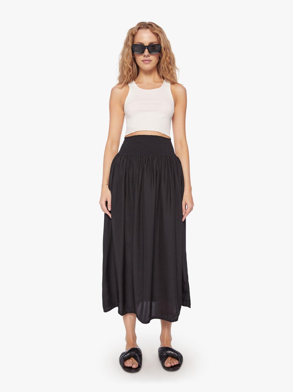 Women Skirts & Dresses | Mother Denim Women's Natalie Martin Bella Skirt - Black Silk