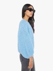 Women Sweaters | Mother Denim Maiami Alpaca Pearl Pattern Bomber Cardigan - Alaskan Blue