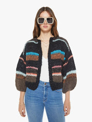 Women Sweaters | Mother Denim Maiami Stripes Galore Bomber Cardigan - Chocolate