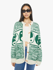 Women Sweaters | Mother Denim The Long Drop Cardigan - Forest And Cream