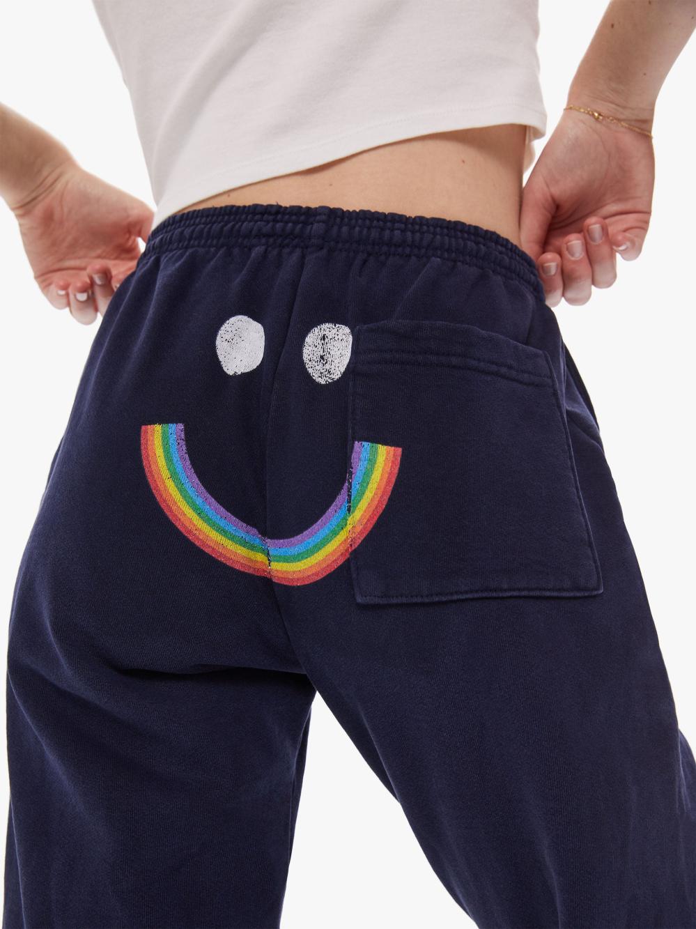 Women Sweatpants | Mother Denim Cloney Rainbow Management Sweatpants - Navy