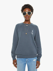 Women Sweatshirts | Mother Denim La Paz Cunha Sweatshirt - Black Sand