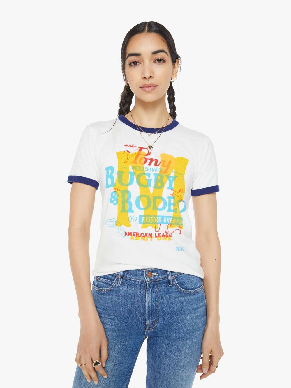 Women Tees / Tanks | Mother Denim The Lil Sinful Ringer - Rugby & Rodeo