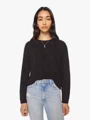 Women Tees / Tanks | Mother Denim THE L/S SLOUCHY CUT OFF BLACK