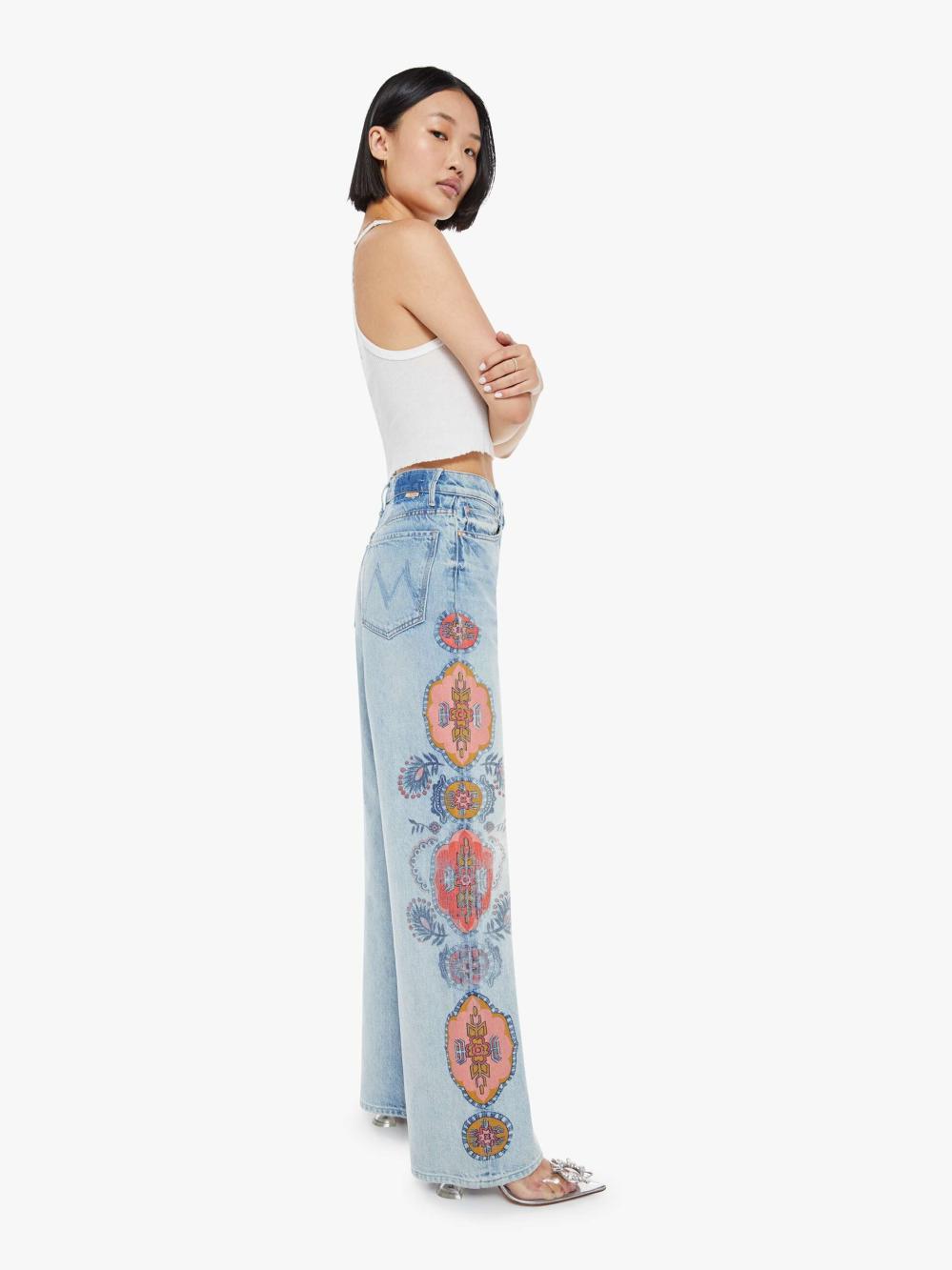 Women Wide Leg | Mother Denim PETITES The Lil' Maven Sneak - Side To Side
