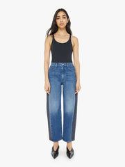Women Wide Leg | Mother Denim The Half-Pipe Flood - Black And Blue