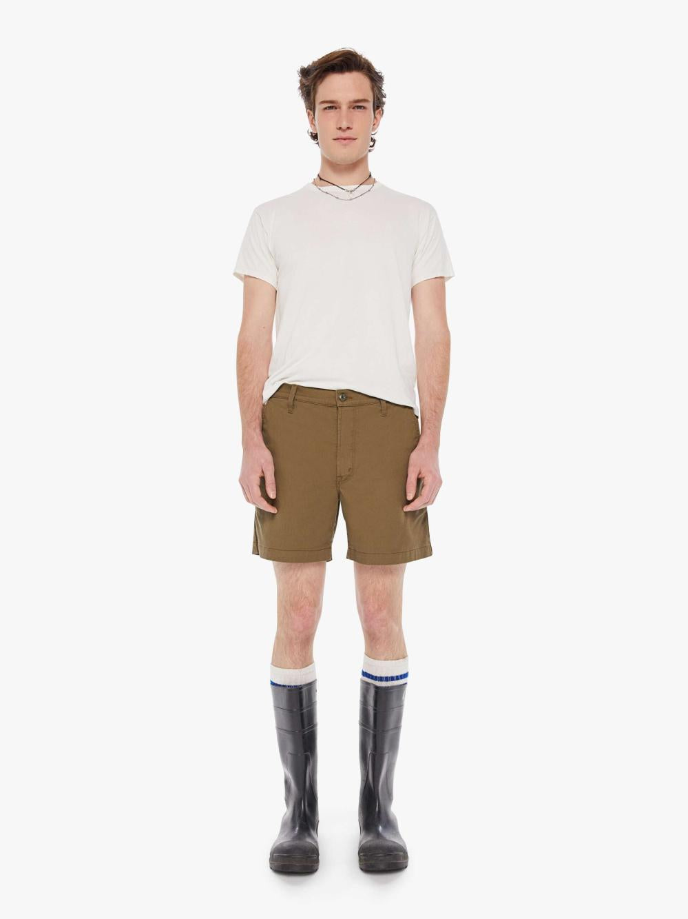 Men Shorts | Mother Denim The Big Shot Prep - Saturday School - Military Olive