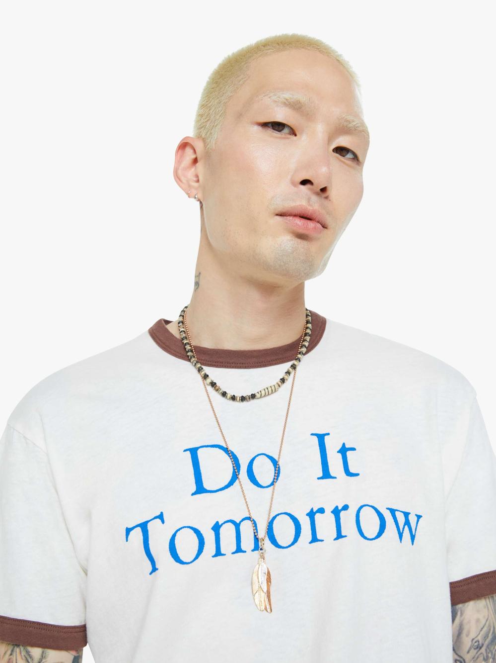 Men Tees | Mother Denim The Lowdown Ringer Tee - Do It Tomorrow