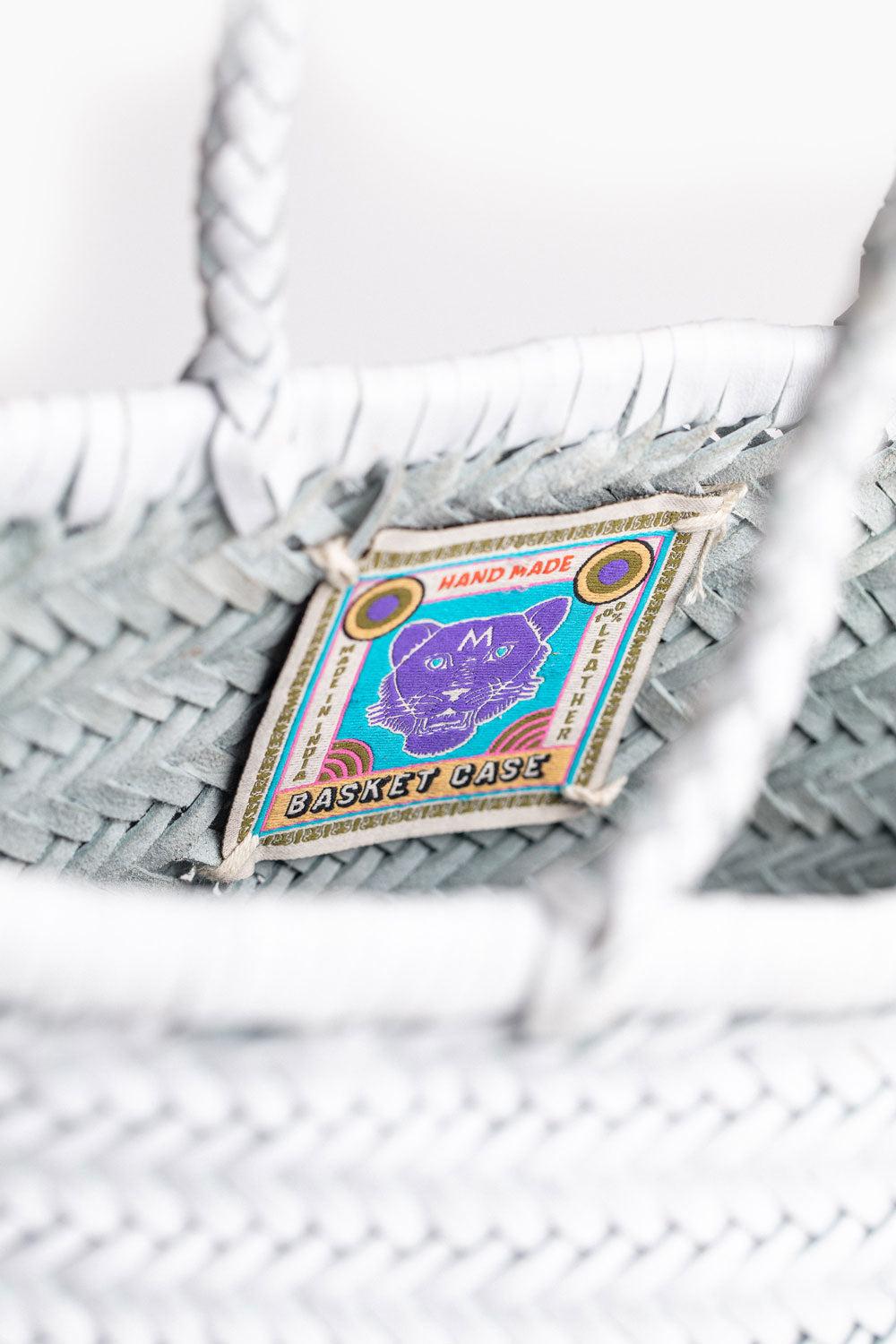 Women Bags | Mother Denim Basket Case Goa Small Leather Tote - White