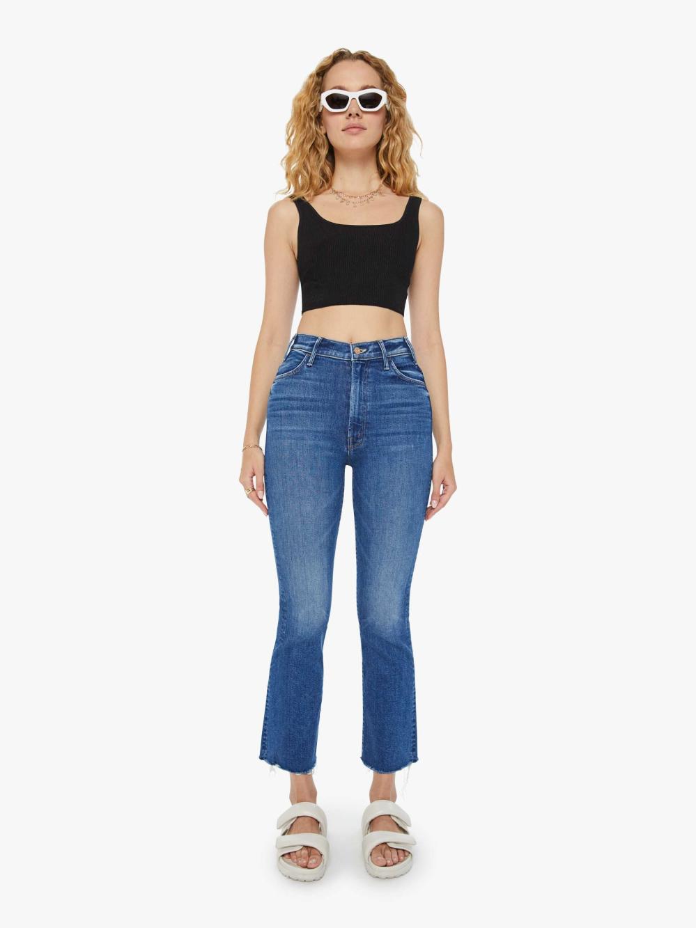 Women Bootcut | Mother Denim The Hustler Ankle Fray - Grasping At Straws