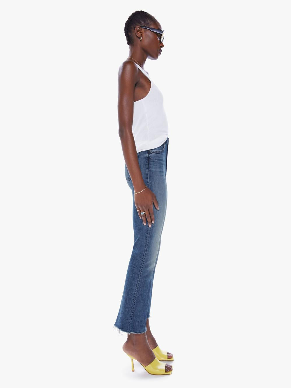 Women Bootcut | Mother Denim The Hustler Ankle Fray - Healing Jar