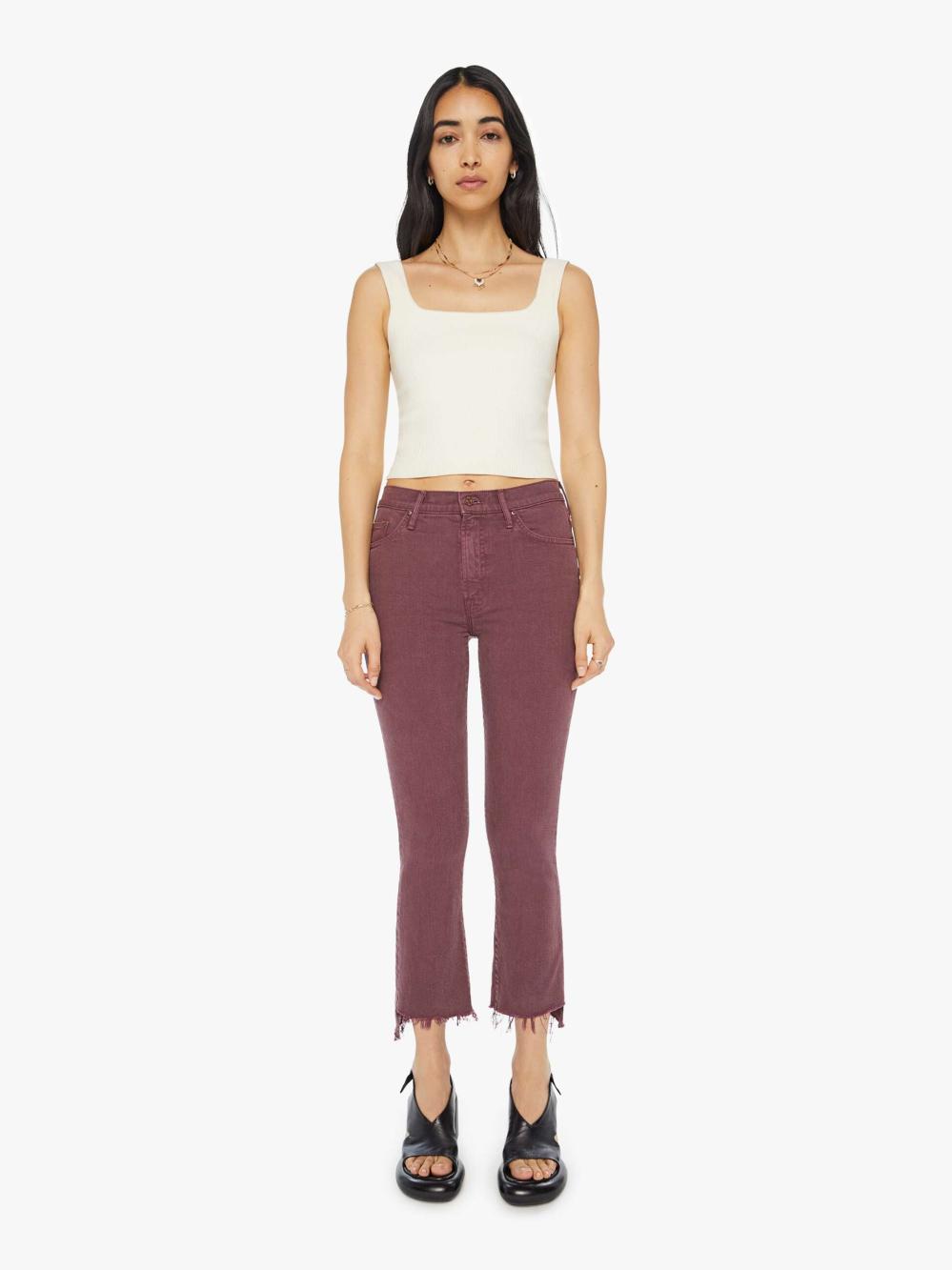 Women Bootcut | Mother Denim The Insider Crop Step Fray - Mauve Wine