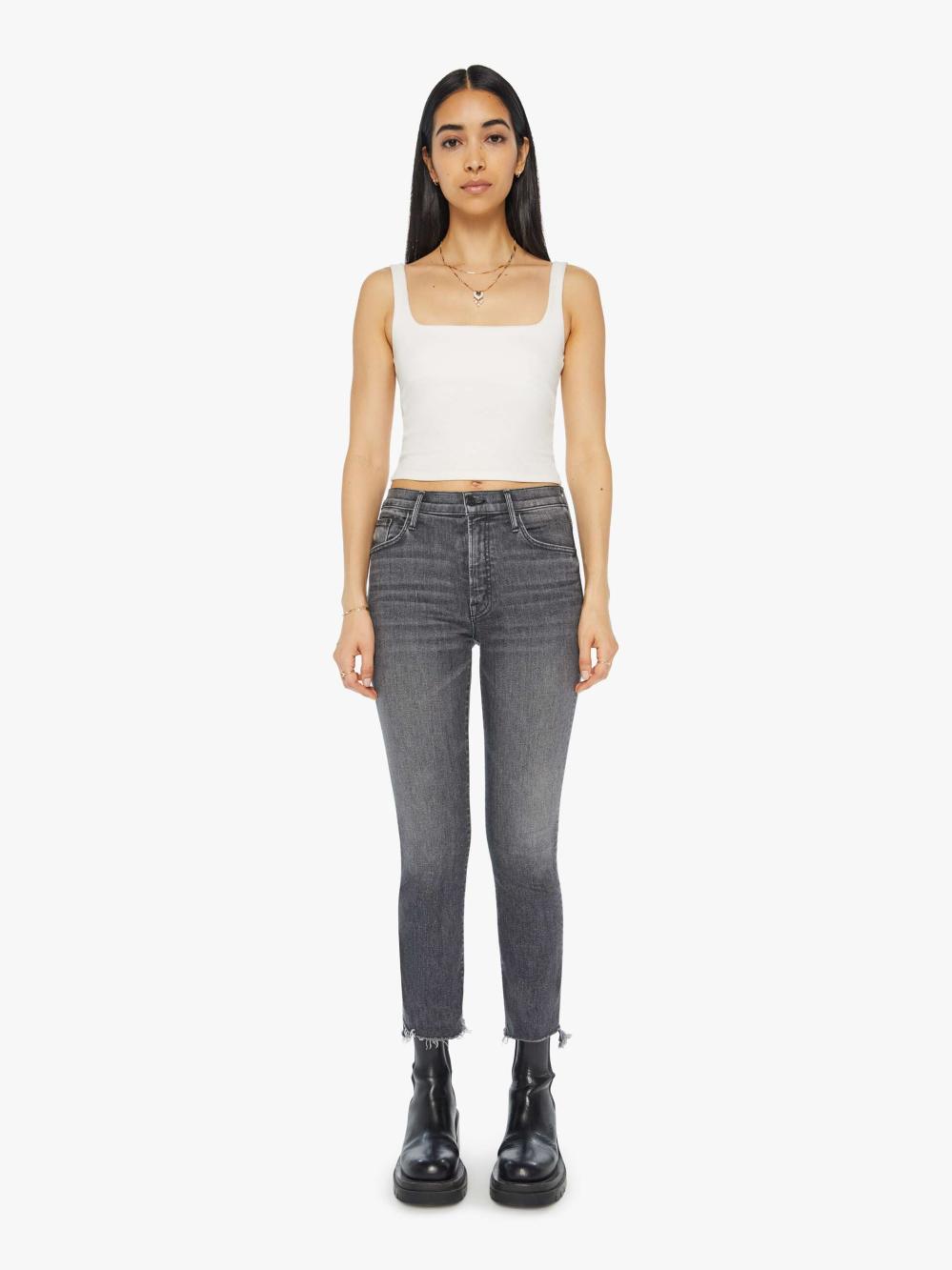 Women Bootcut | Mother Denim The Insider Crop Step Fray - Up In Smoke
