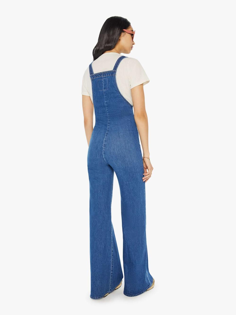 Women Flare | Mother Denim High Waisted Twister Overall Sneak - Punch Buggy