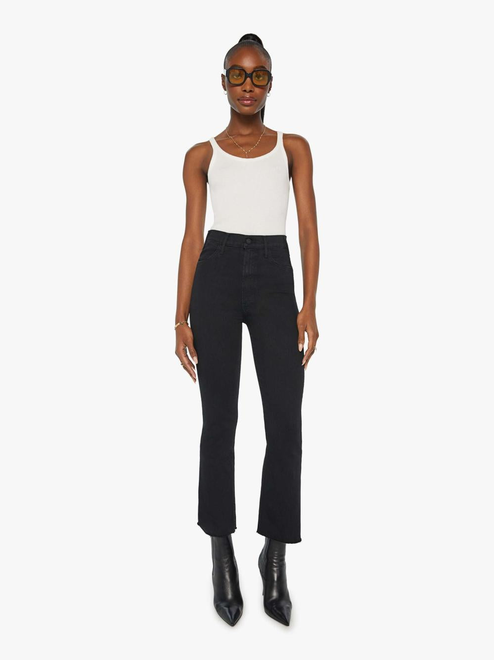 Women Flare | Mother Denim The Hustler Ankle Fray - Not Guilty