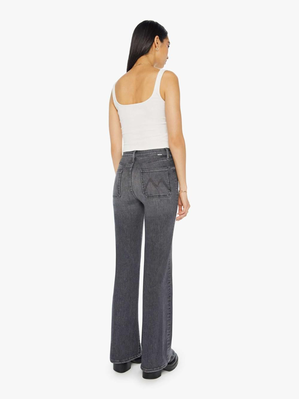 Women Flare | Mother Denim The Patch Pocket Twister Sneak - Up In Smoke