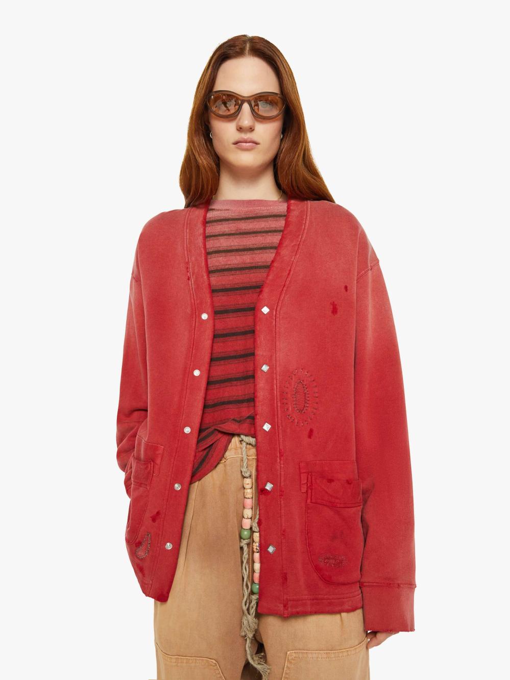 Women Jackets | Mother Denim Dr. Collectors Surf Riders Cardigan - Antique Red