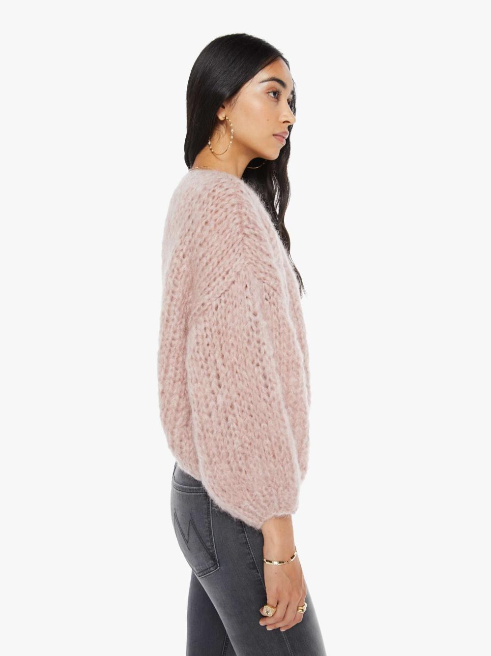 Women Jackets | Mother Denim Maiami Mohair Bomber Cardigan - Antique Pink