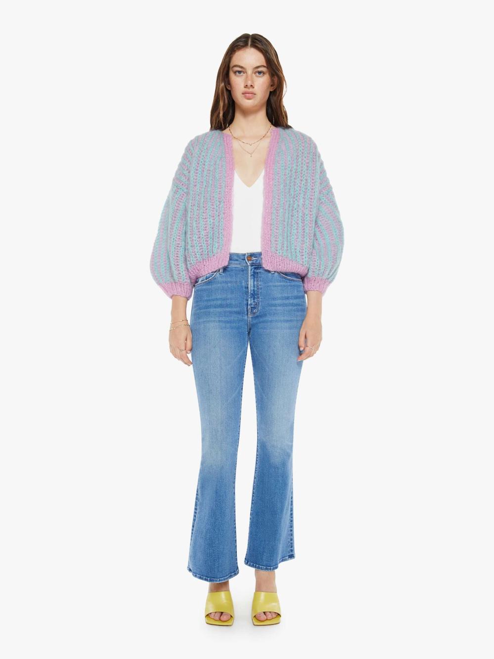Women Jackets | Mother Denim Maiami Mohair Brioche Bomber Cardigan - Rose-Mint