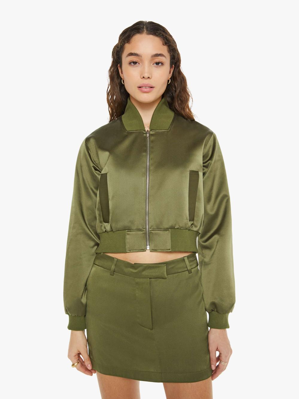 Women Jackets | Mother Denim SABLYN Cala Shrunken Bomber - Olive
