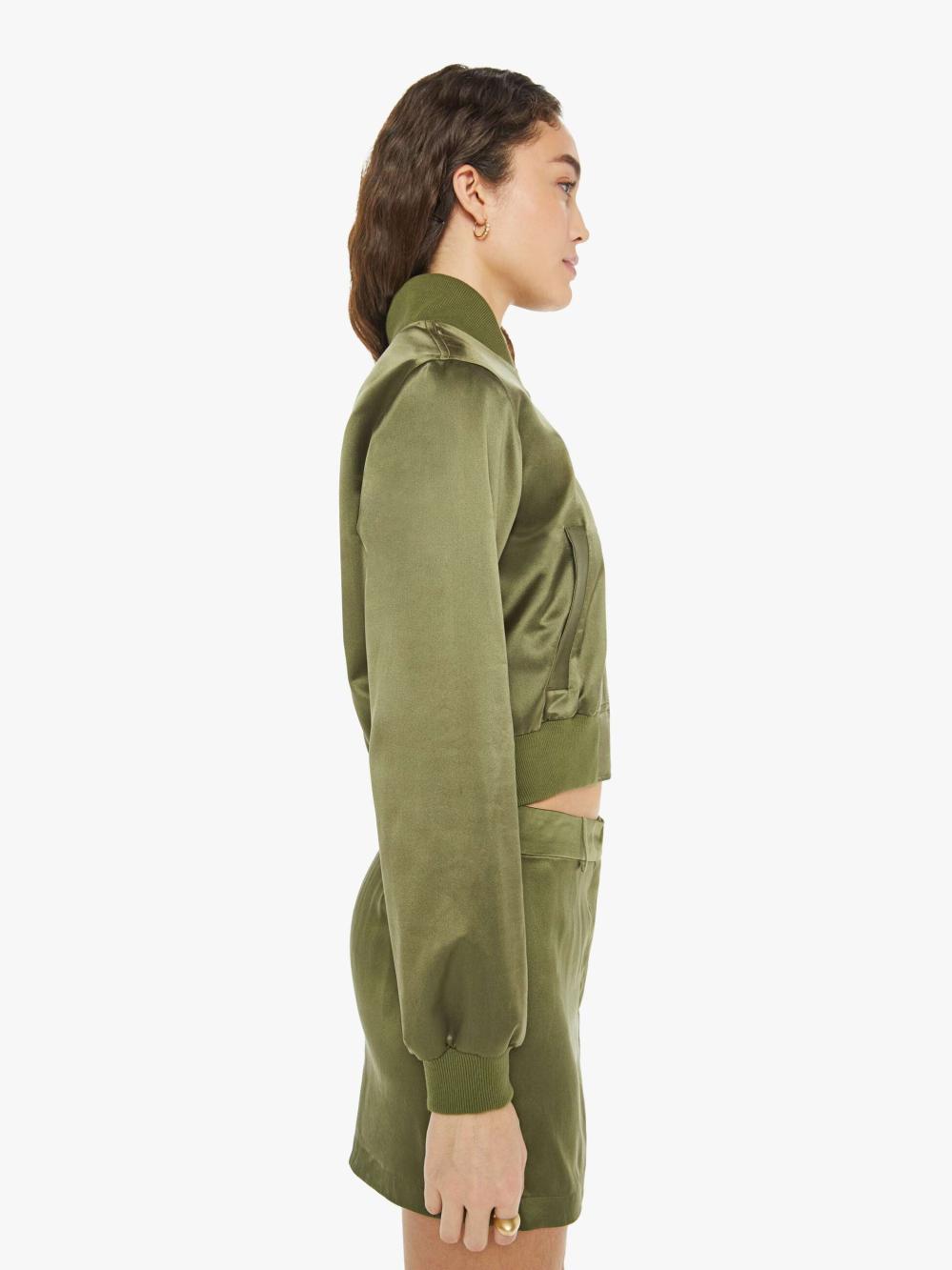 Women Jackets | Mother Denim SABLYN Cala Shrunken Bomber - Olive