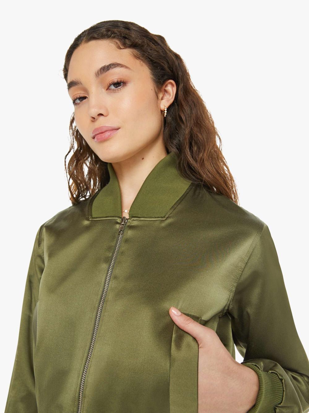 Women Jackets | Mother Denim SABLYN Cala Shrunken Bomber - Olive