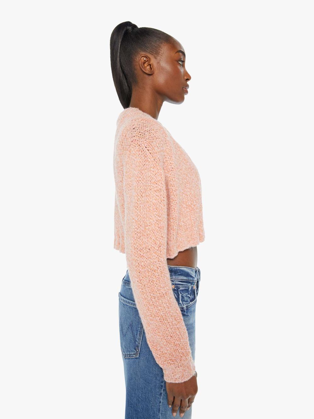 Women Jackets | Mother Denim The Crop Cardigan - Peach Fuzz