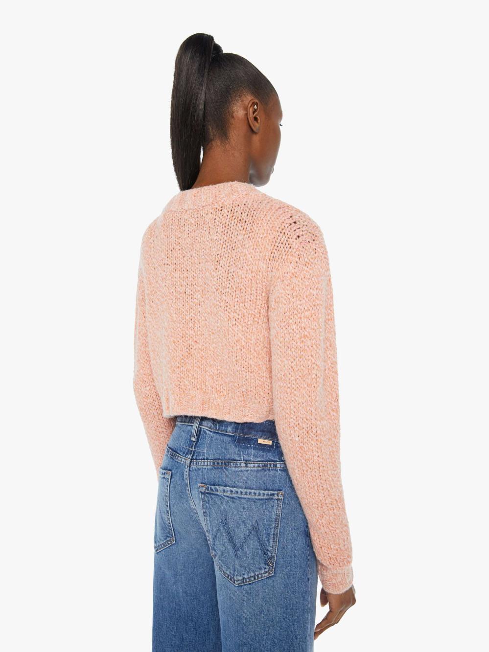 Women Jackets | Mother Denim The Crop Cardigan - Peach Fuzz