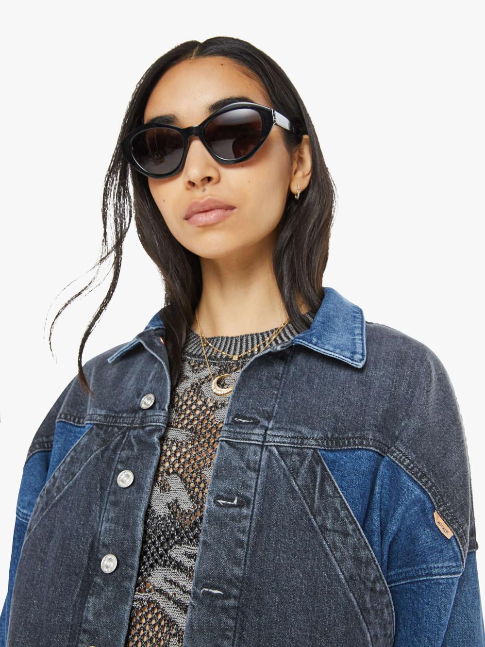 Women Jackets | Mother Denim The Triangle Drifter - Black And Blue
