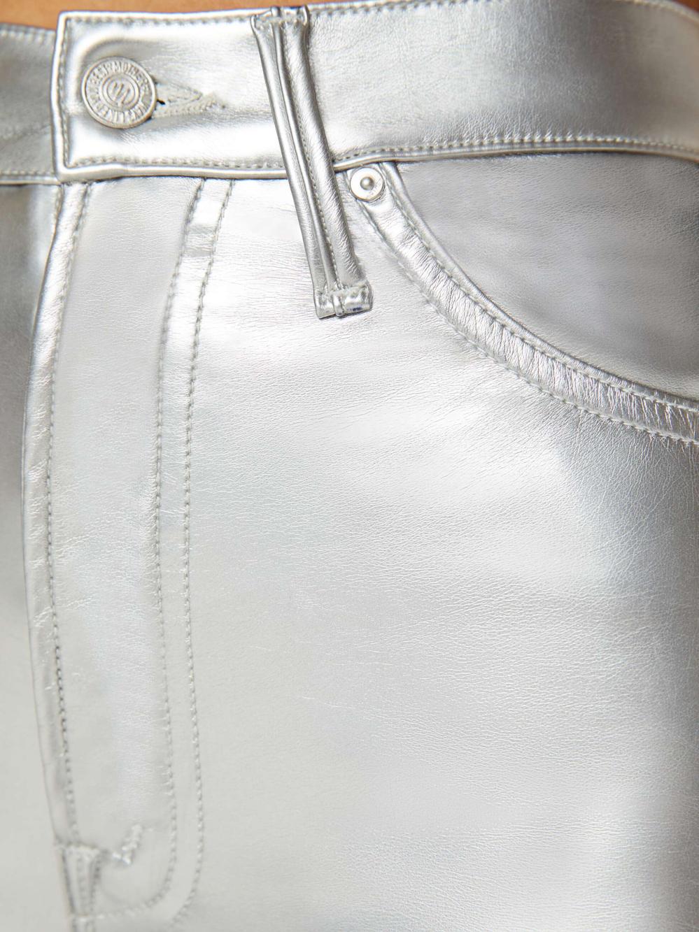 Women Pants | Mother Denim High Waisted Rail Skimp - Silver Dagger