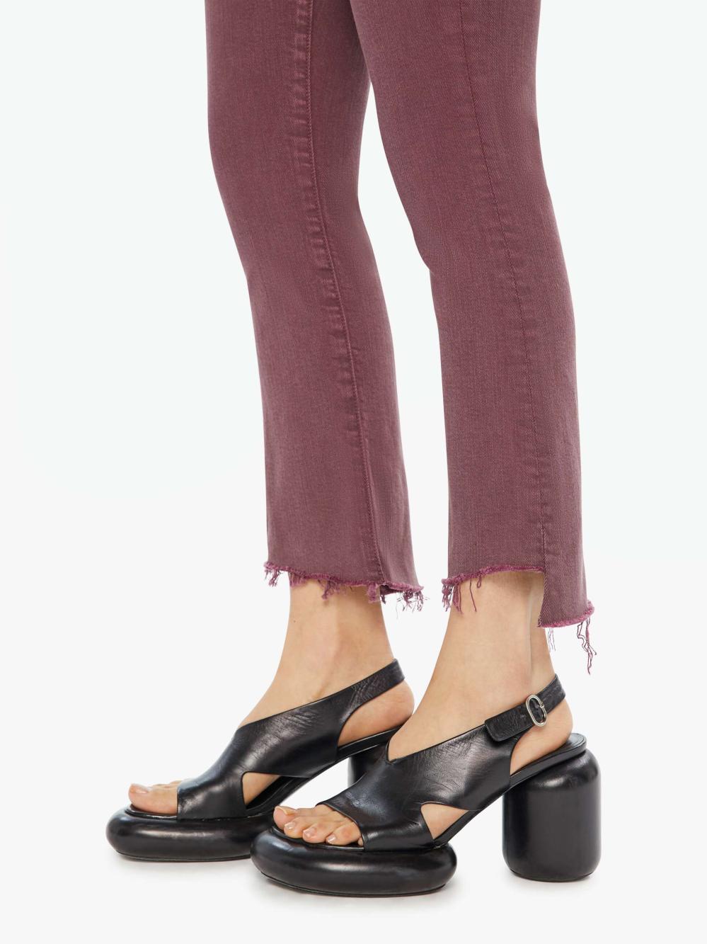 Women Pants | Mother Denim The Insider Crop Step Fray - Mauve Wine