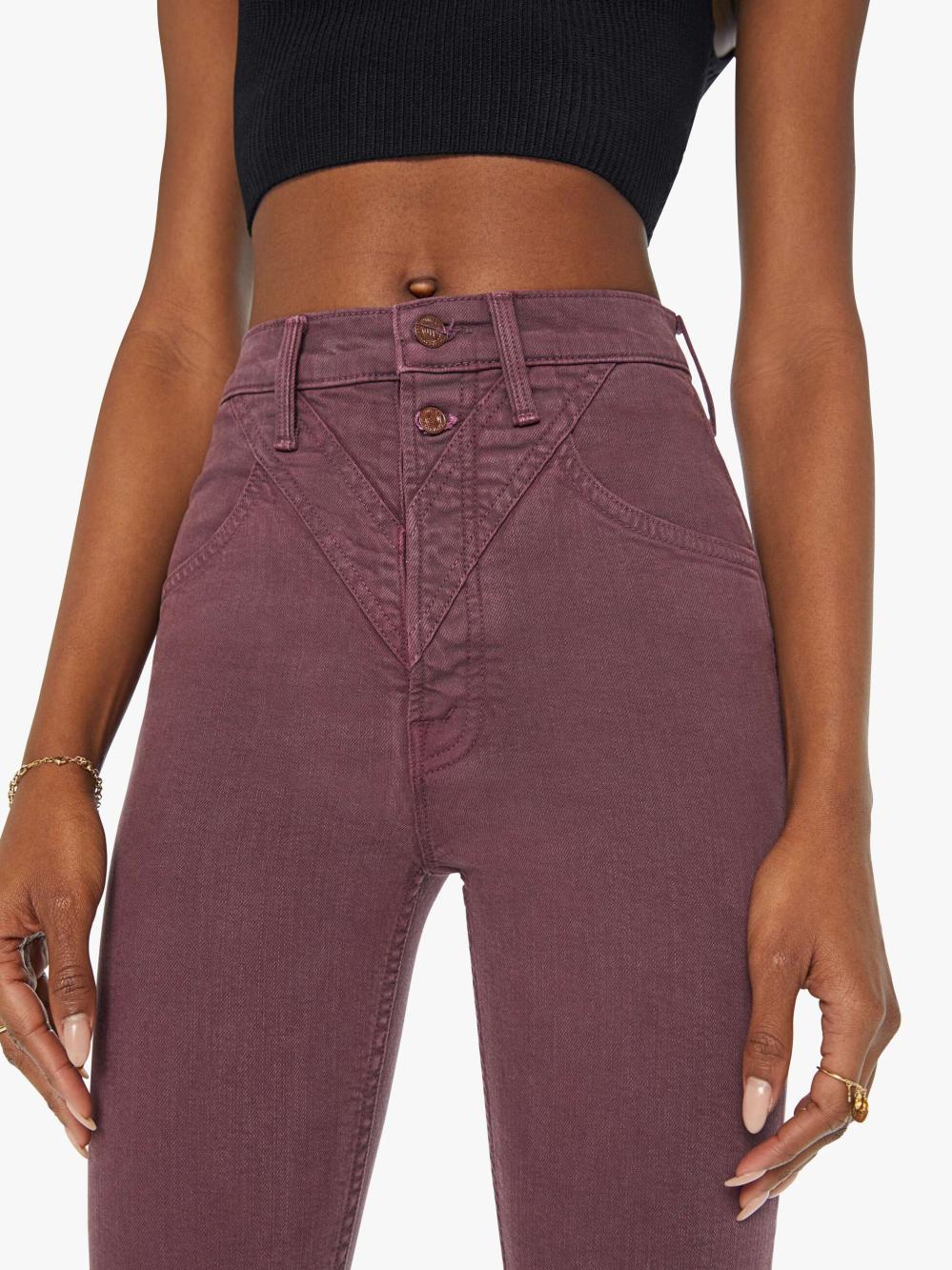 Women Pants | Mother Denim The Rocky Rider Skimp - Cats And Dogs - Mauve Wine