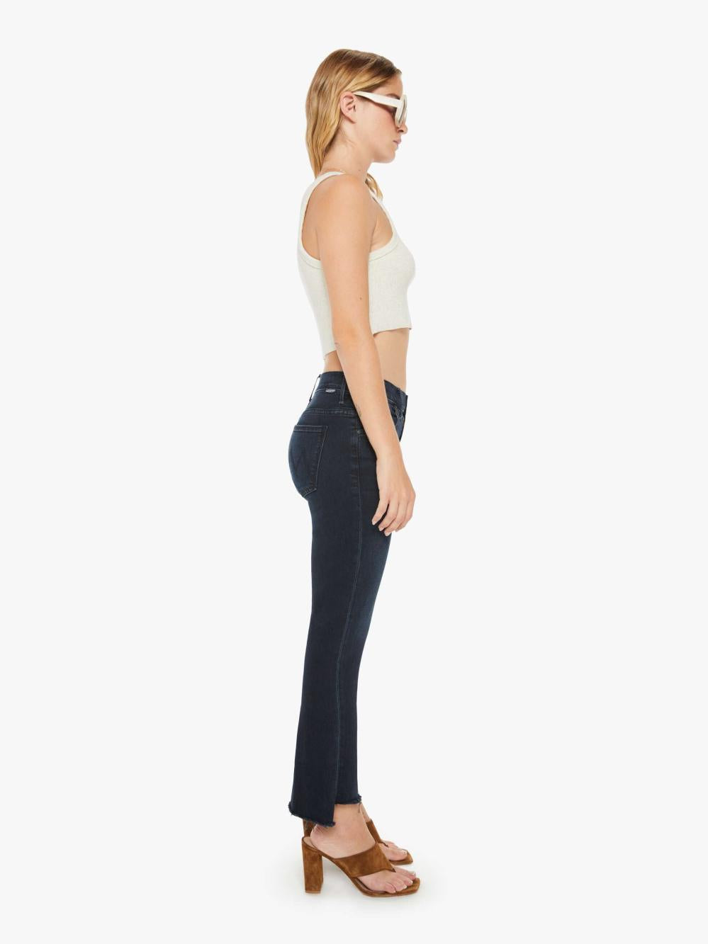 Women Petites | Mother Denim PETITES THE LIL INSIDER CROP STEP FRAY NIGHT IN VENICE