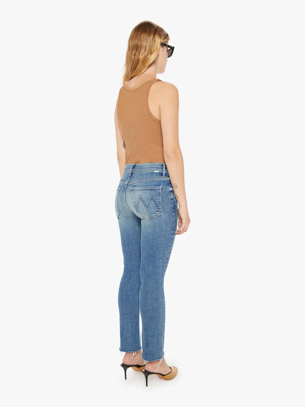Women Petites | Mother Denim PETITES THE LIL MID RISE DAZZLER ANKLE FRAY RIDING THE CLIFFSIDE