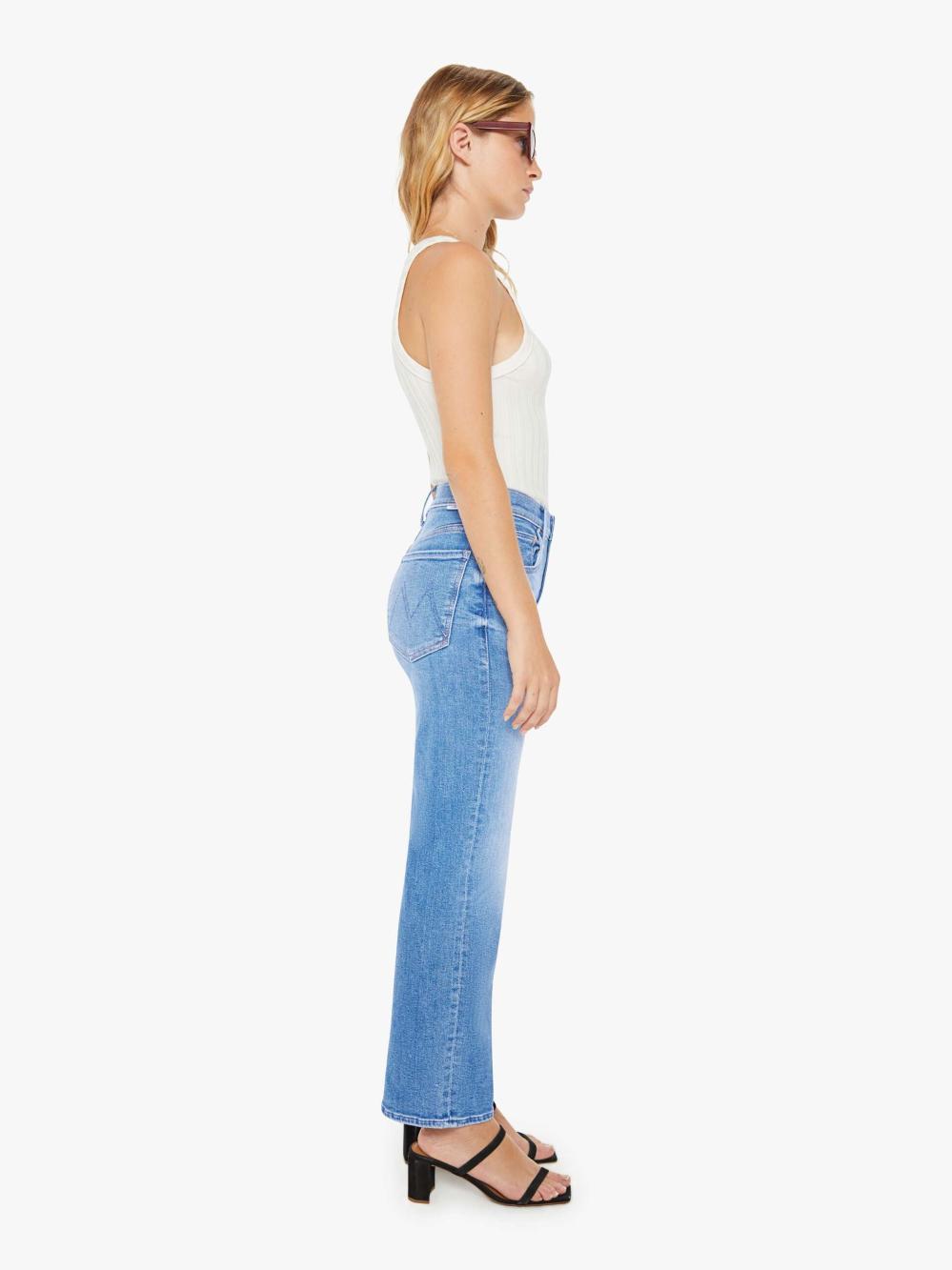 Women Petites | Mother Denim PETITES The Lil' Zip Rambler Flood - Out Of The Blue