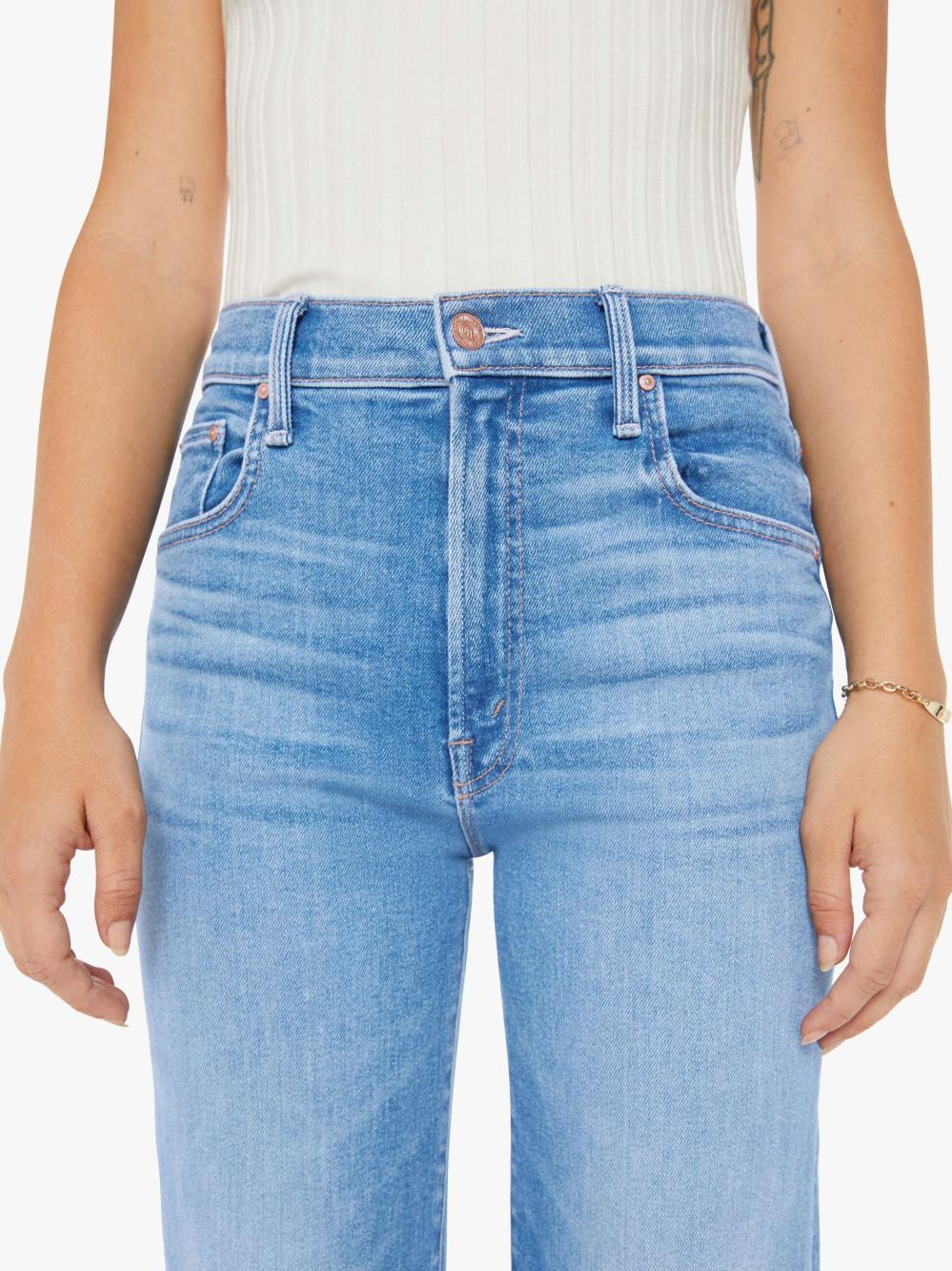 Women Petites | Mother Denim PETITES The Lil' Zip Rambler Flood - Out Of The Blue